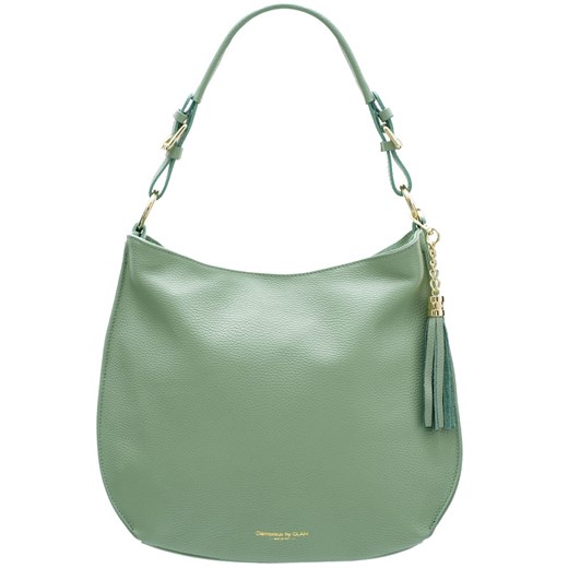 Shopper bag Glamorous By Glam bez dodatków zielona na ramię 