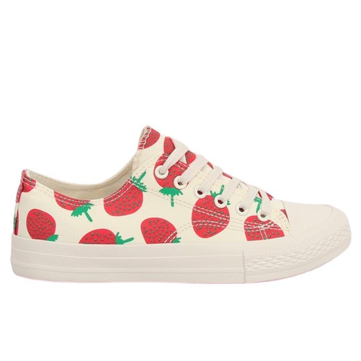 Trampki strawberry beżowe XL-21 Beige Butymodne 38 ButyModne.pl