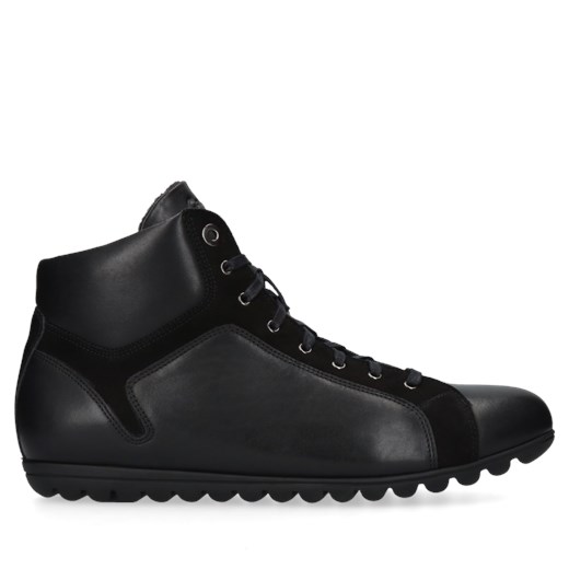 Czarne buty zimowe męskie Conhpol Dynamic zamszowe sznurowane 