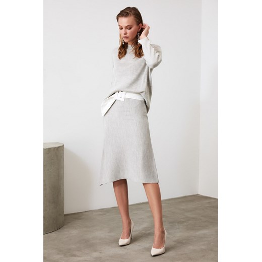 Trendyol Grey Sweater Skirt Knitwear Bottom-Top Team Trendyol L Factcool