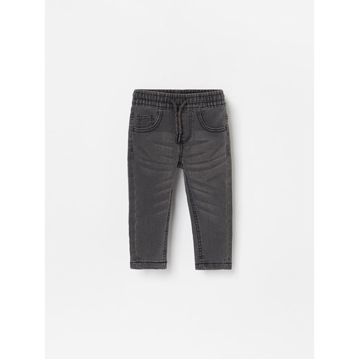 Reserved - Jeansowe spodnie z elastyczną talią - Szary Reserved 92 Reserved