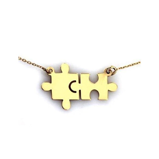 Złoty naszyjnik 333 celebrytka puzzle układanka Lovrin LOVRIN