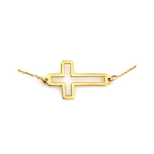 Złoty naszyjnik 333 celebrytka ramka krzyża Lovrin LOVRIN