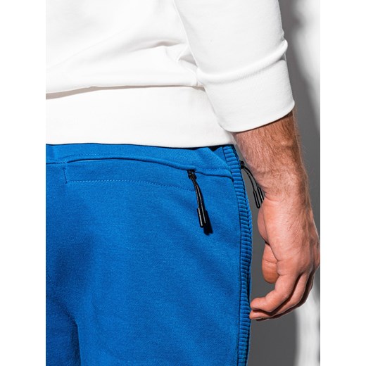 Spodnie męskie dresowe joggery P920 - niebieskie M ombre