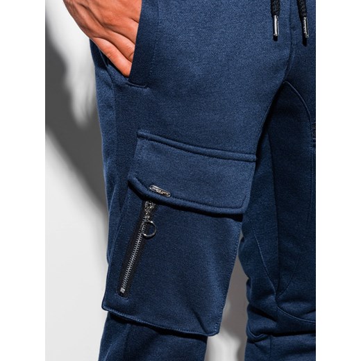 Spodnie męskie dresowe P905 - granatowe XL ombre
