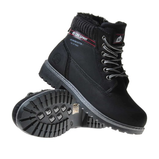 Sznurowane czarne botki z ociepleniem /A6-2 6890 S276/ Pantofelek24 35 okazyjna cena pantofelek24.pl