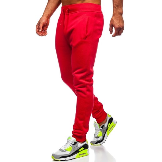 Spodnie męskie dresowe jasnoczerwone Denley XW01-A L wyprzedaż Denley