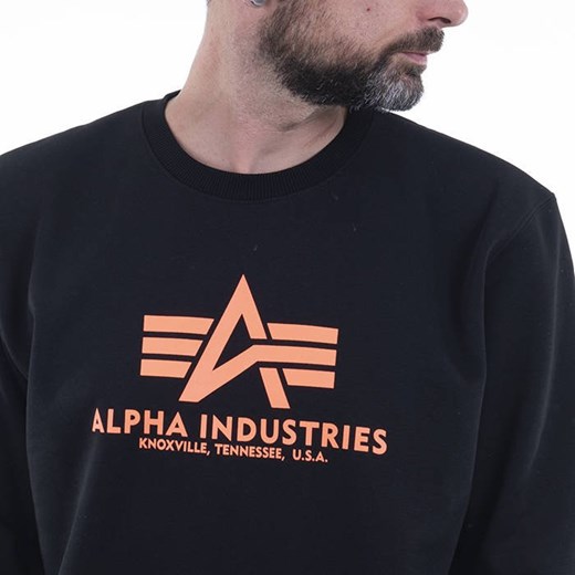 Bluza męska Alpha Industries Basic Sweater Neon Print 178302NP 477 sneakerstudio.pl