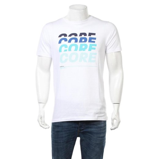 T-shirt męski Core By Jack & Jones biały z krótkimi rękawami 