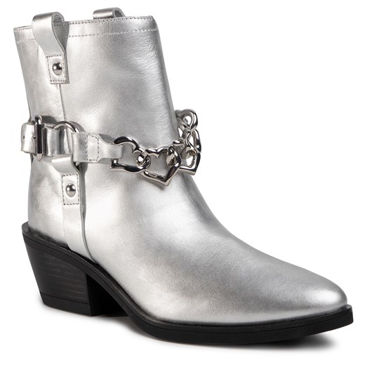 Botki Love Moschino srebrne