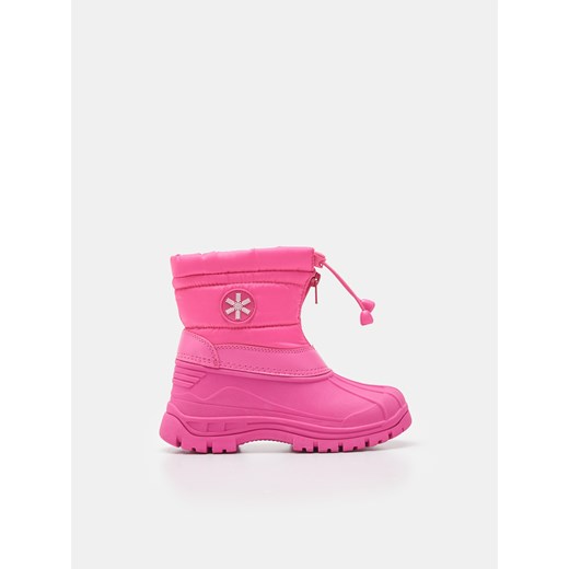 Buty zimowe dziecięce Sinsay różowe śniegowce bez wzorów 