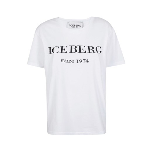 T-shirt męski Iceberg z krótkim rękawem z napisami 