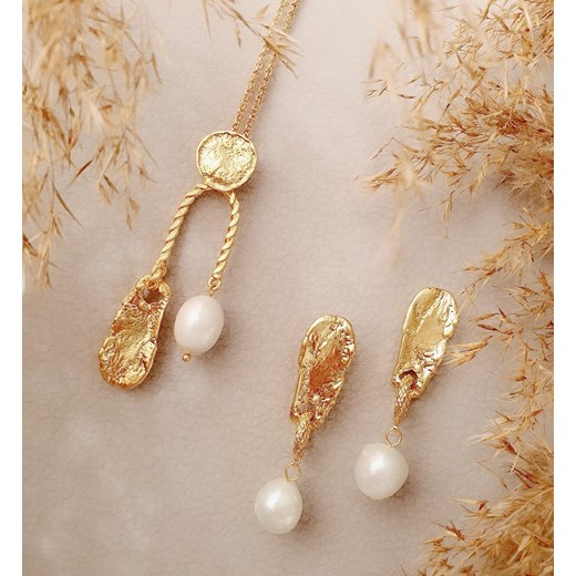 Pearls Sea Kolczyki złote z perłami KPE0006 Pearls Sea By Dziubeka