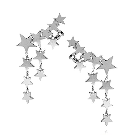 Glam Rock Kolczyki z nausznicą - srebrne gwiazdki KRG0527 Glam Rock By Dziubeka