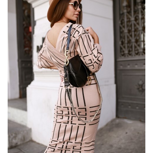 Sukienka mini sweterkowa brązowa Lizbona 05 Hollywood Dream M/L hollywooddream.pl