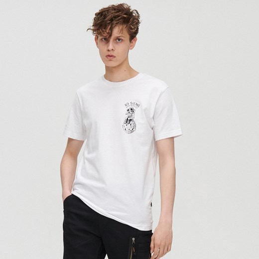 Cropp - Koszulka z nadrukiem - Biały Cropp XL Cropp