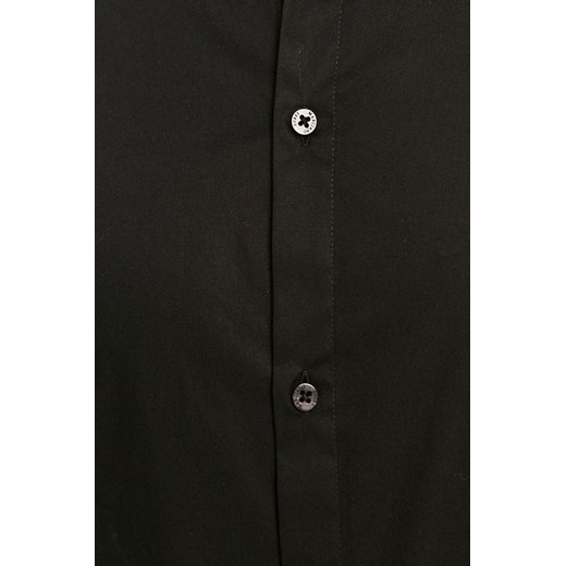 Koszula męska Marciano Guess czarna z długim rękawem bez wzorów z klasycznym kołnierzykiem 