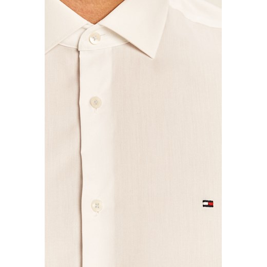 Koszula męska Tommy Hilfiger biała z długimi rękawami z klasycznym kołnierzykiem elegancka 