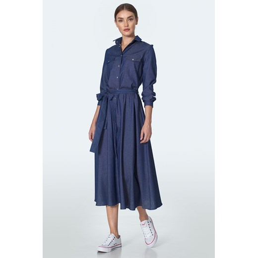 Jeansowa sukienka midi - S159 Nife M (38) Świat Bielizny