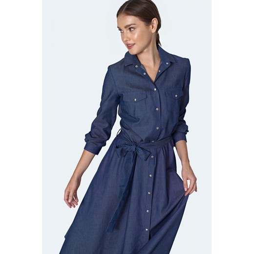 Jeansowa sukienka midi - S159 Nife XXL (44) Świat Bielizny