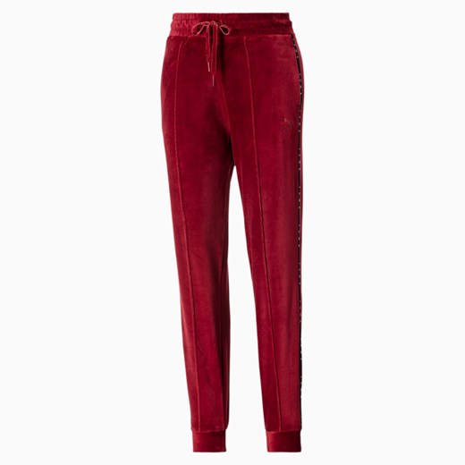 PUMA Damskie Welurowe Spodnie, Pomegranate Czerwony, rozmiar XXS, Odzież Puma XL PUMA EU