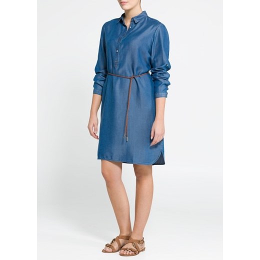 Sukienka z tkaniny tencel  mango niebieski długie