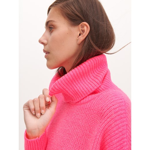 Reserved - Sweter z golfem - Różowy Reserved L Reserved