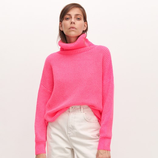 Reserved - Sweter z golfem - Różowy Reserved L Reserved