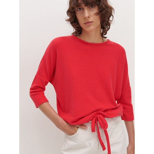 Reserved - Sweter z wiązaniem - Czerwony Reserved XL Reserved