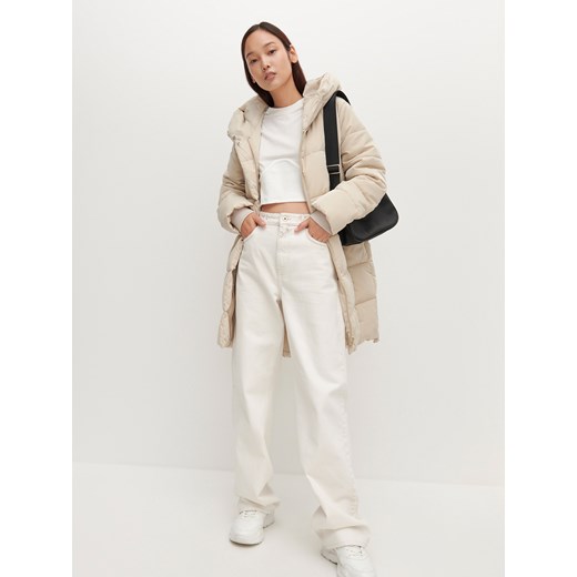 Reserved - Długa ocieplana kurtka - Beżowy Reserved 42 Reserved