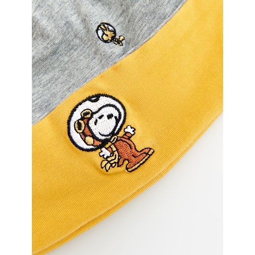 Reserved - Bawełniana czapka Snoopy - Jasny szary Reserved 0-6 miesięcy Reserved