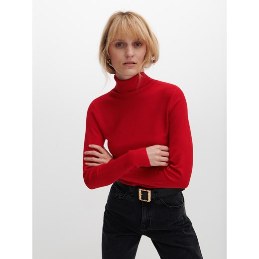 Reserved - Sweter z golfem - Czerwony Reserved S Reserved