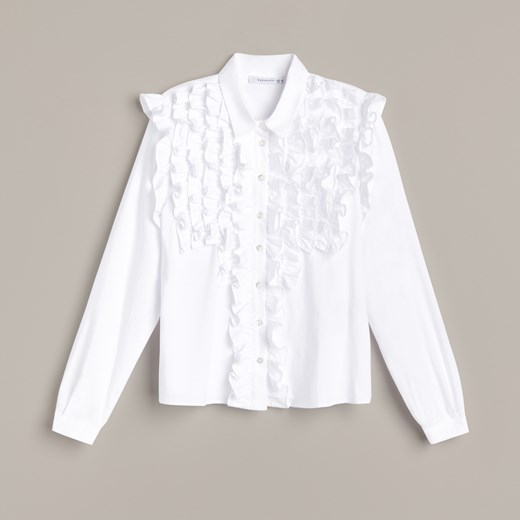 Reserved - Bawełniana koszula z żabotem - Biały Reserved 42 Reserved