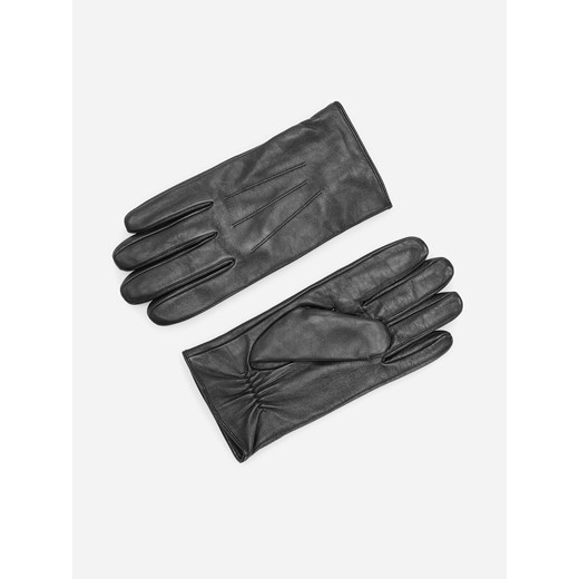 Reserved - Klasyczne skórzane rękawiczki - Czarny Reserved M Reserved