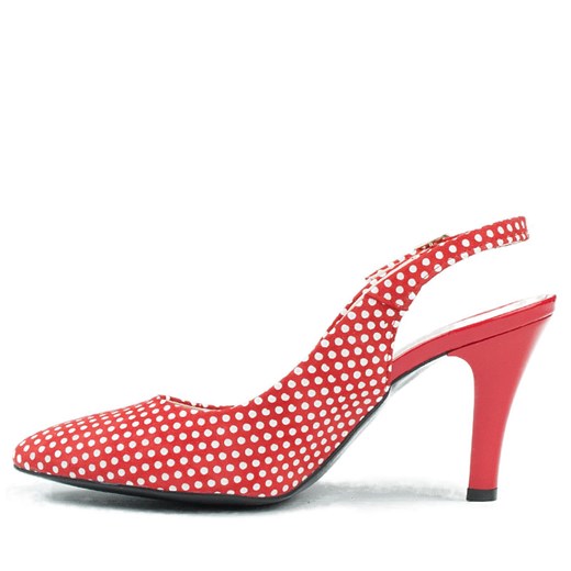 3013-H92 Marco Shoes czółenka czerwone w groszki milandi-pl czerwony groszki