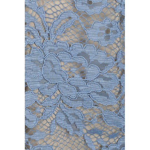 Bluzka damska niebieska Lavard z okrągłym dekoltem elegancka z tkaniny 