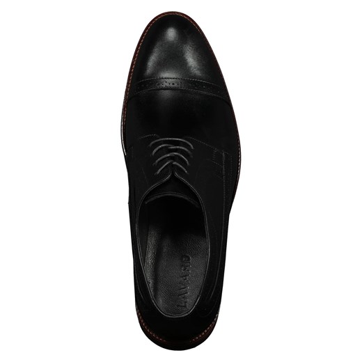 Buty eleganckie męskie czarne Lavard sznurowane 