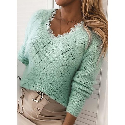 Sweter damski Sandbella casualowy w serek