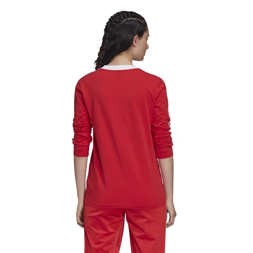 Bluzka damska czerwona Adidas z okrągłym dekoltem 