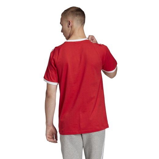 T-shirt męski Adidas czerwony dzianinowy z krótkimi rękawami 