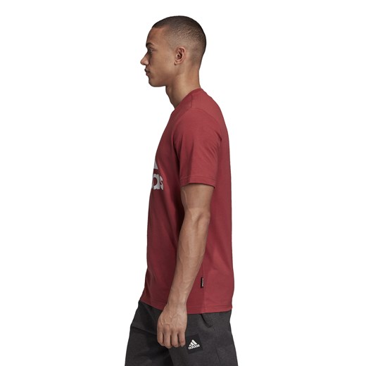 Czerwony t-shirt męski Adidas z krótkim rękawem 