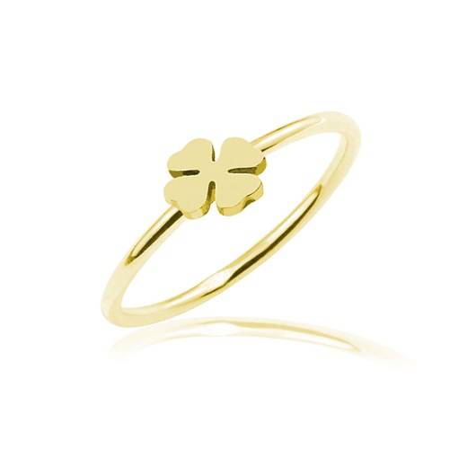 Srebrny pierścionek koniczynka - 24k złocenie Lian Art Lian Art