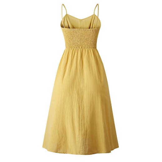 Sukienka żółta Sandbella na ramiączkach mini na lato na co dzień 