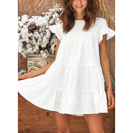Biała sukienka Sandbella oversize mini 