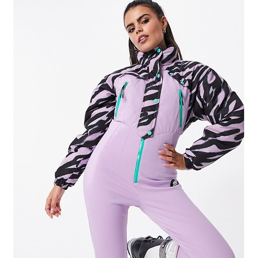 ASOS 4505 Petite – Kombinezon narciarski z nadrukiem w stylu lat 80.-Wielokolorowy 34 Asos Poland
