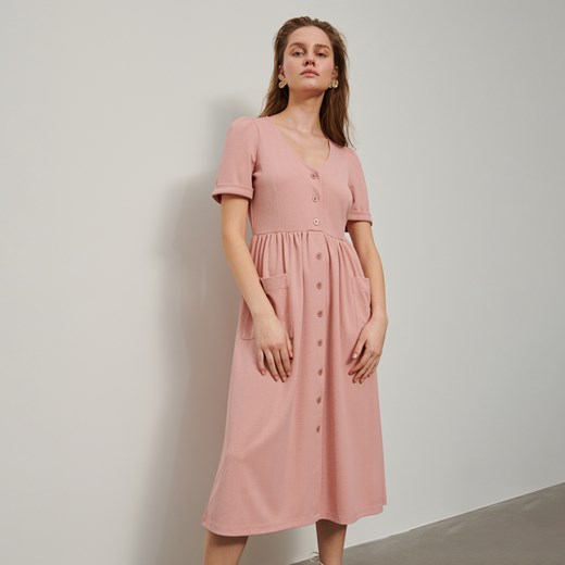 Reserved - Dzianinowa sukienka - Różowy Reserved XS okazyjna cena Reserved