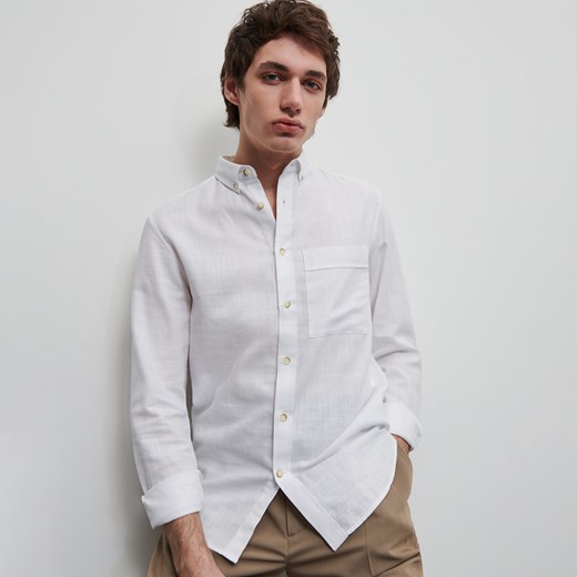 Reserved - Koszula z bawełny organicznej - Biały Reserved XXL okazja Reserved