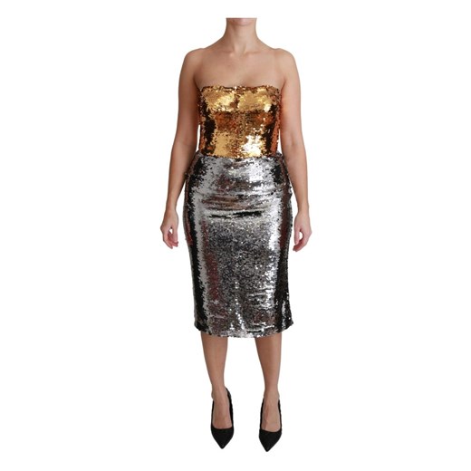 Cekinowe BODYCON Midi Sukienka Dolce & Gabbana S - 42 IT okazyjna cena showroom.pl