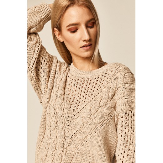 Sweter damski z warkoczowym splotem beżowy Medicine okazyjna cena wearmedicine Odzież Damska JI beżowy LMKH Sweter damski z warkoczowym splotem beżowy Medicine okazyjna cena wearmedicine Odzież Damska JI beżowy LMKH