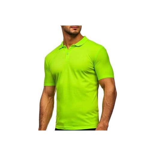 T-shirt męski zielony Denley z krótkimi rękawami bawełniany 